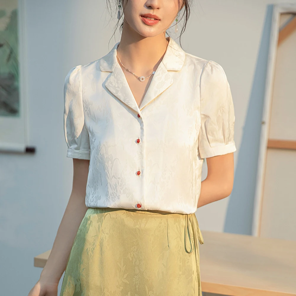 Ladies And Girls Summer Fashion Slim Blouse Shirts Simple Elegant Short Sleeve Women Tops Female Casual All-Match Blouse Shirts