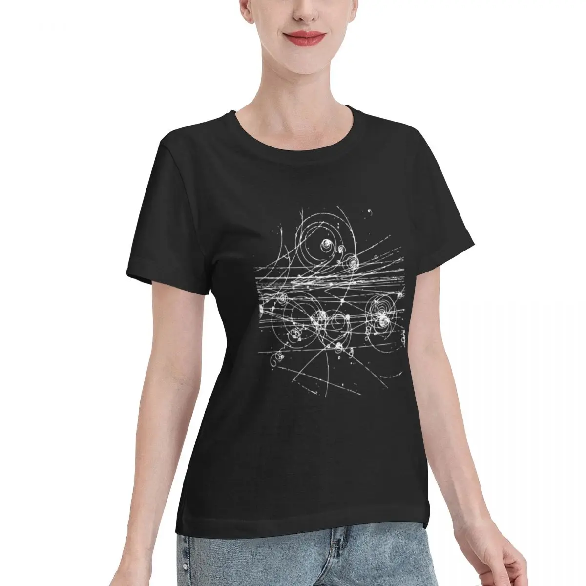 Street Pick Particle Tracks (dark) Women's T-shirt Stylish Breathable Cotton Tee
