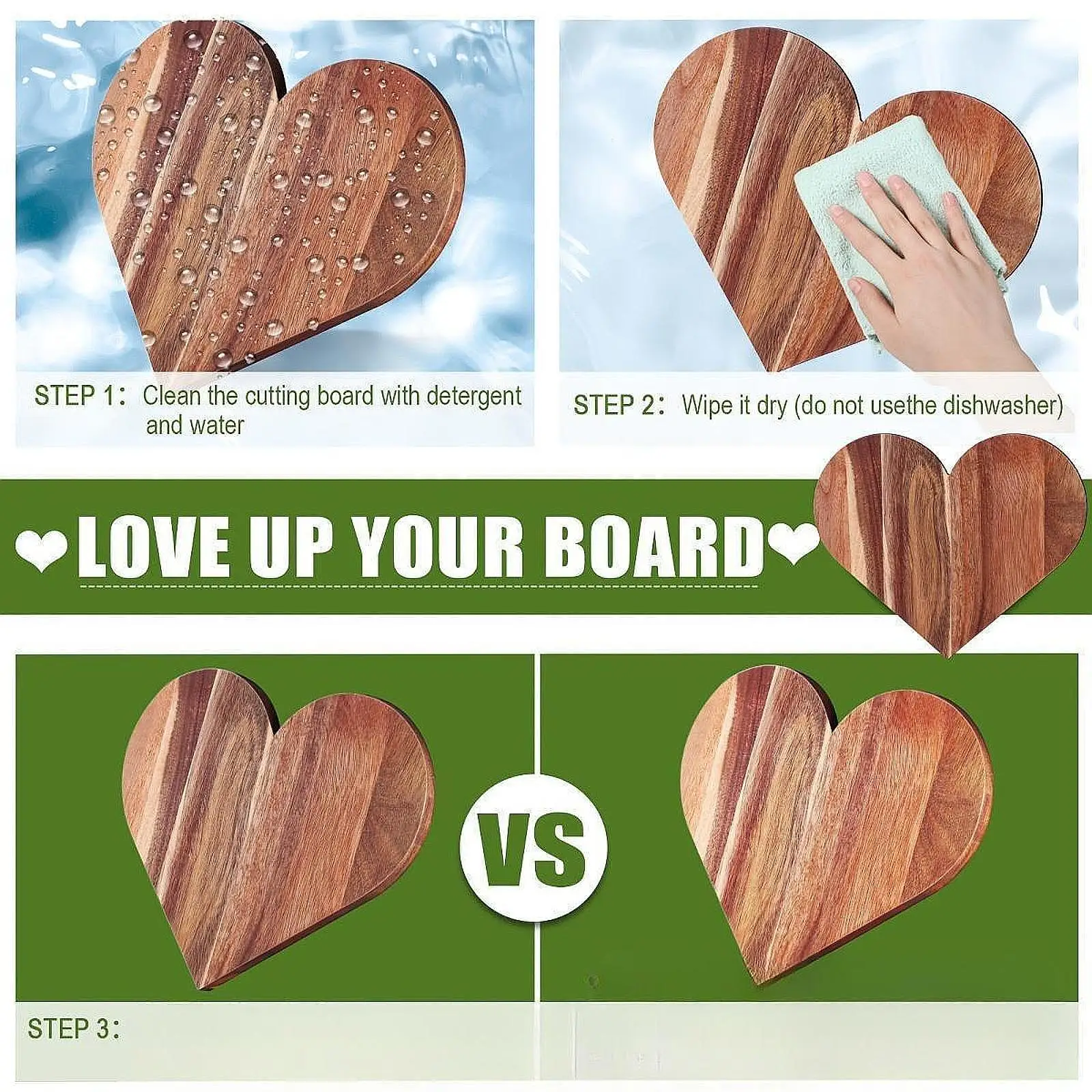 Tabla de cortar de madera con forma de corazón, 35,5x29,5 cm, portátil, multifuncional, para uso diario, accesorios, tabla de embutidos resistente