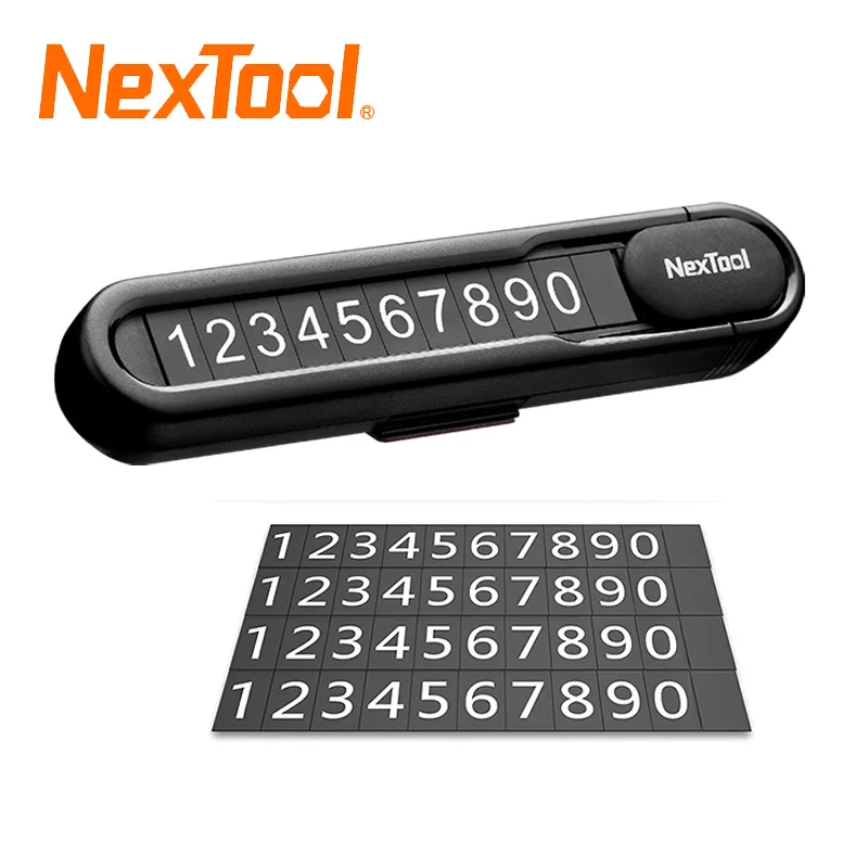 NexTool Car Temporary Parking Card Multifunctional Telephone Number Plate with Window Breaker Seat Belt Cutter Emergency Tool