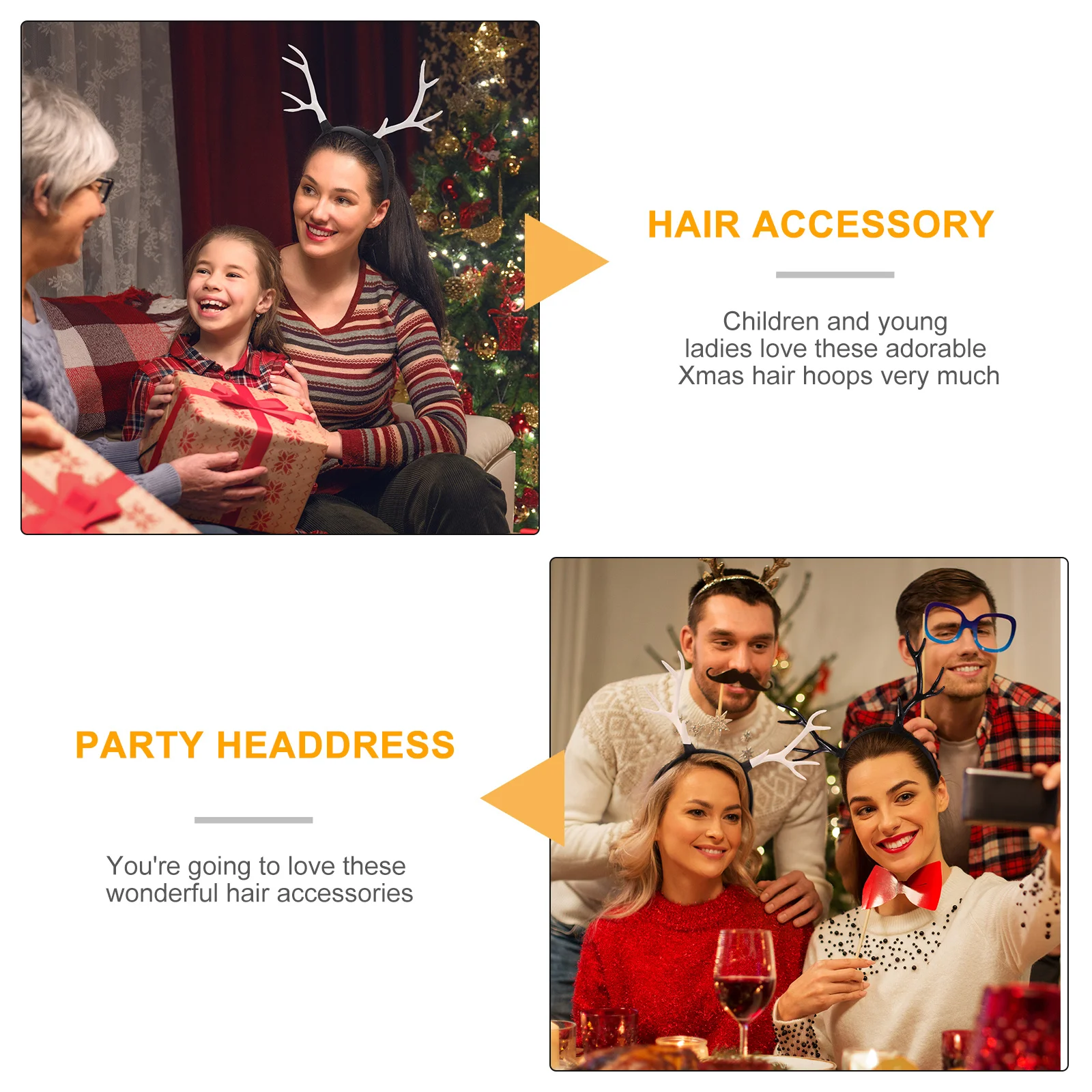 

Elk Headband Adorable Hair Hoops Christmas Headwear Personalized Decoration Accessory Plastic Deer Antlers