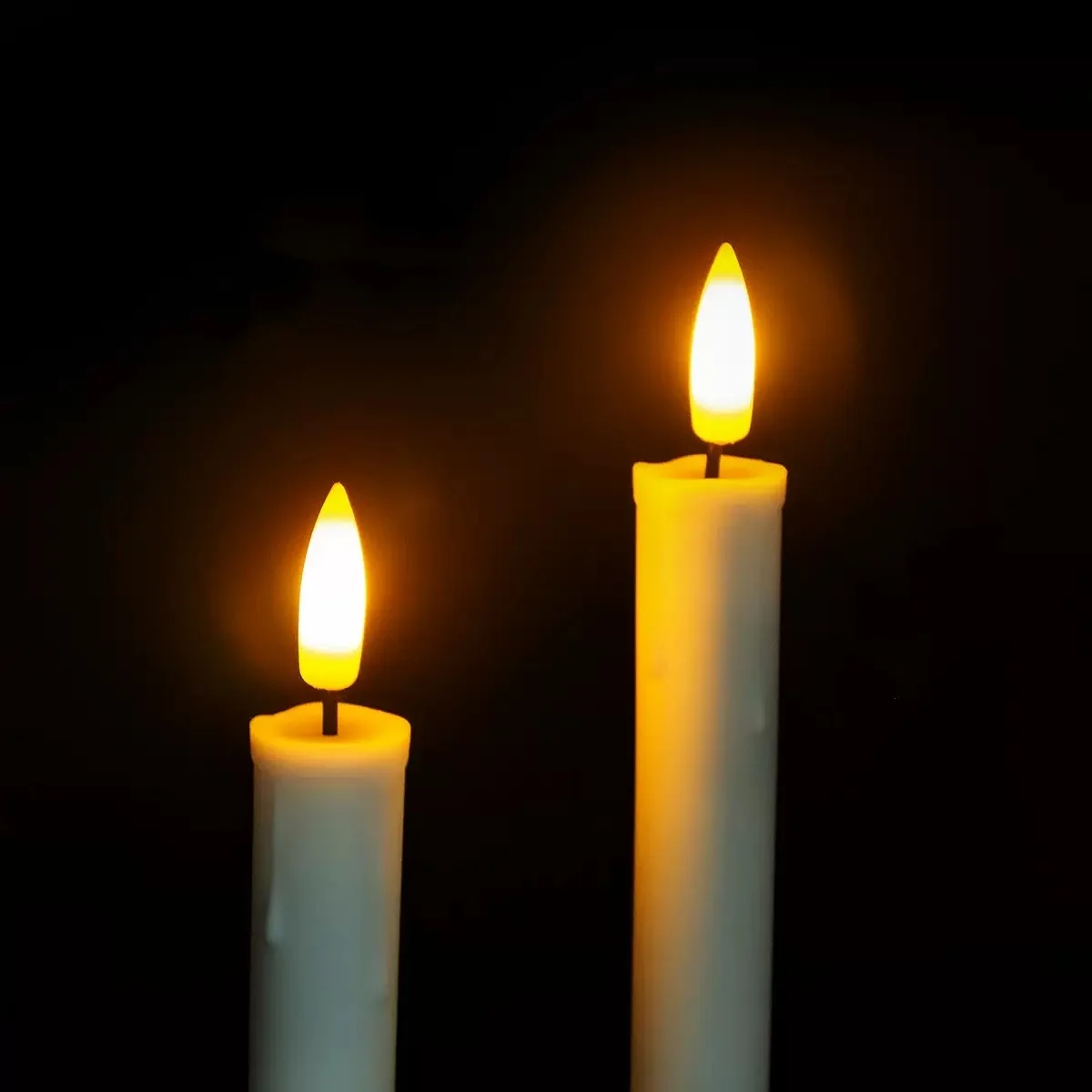 Flameless remote controlled Led candles W/timer LED Taper Candle Flickering Dripping Wax Window Tall stick candle H22.4CM-Amber