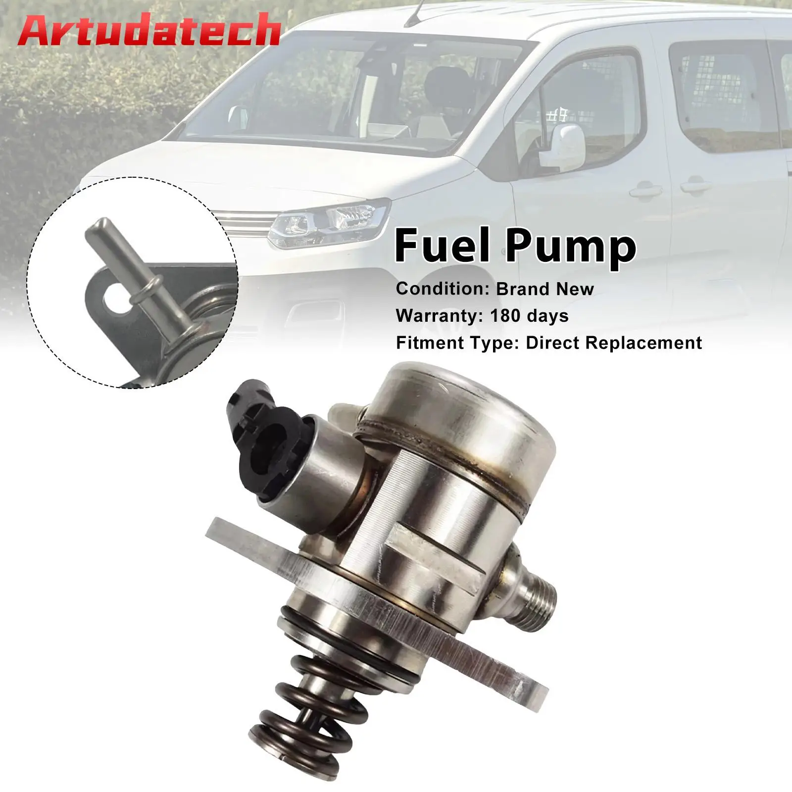 

Artudatech High Pressure Petrol Fuel Pump 9807550080 Fit for Peugeot 208 308 Fit for Citroen C4 Car Accessories