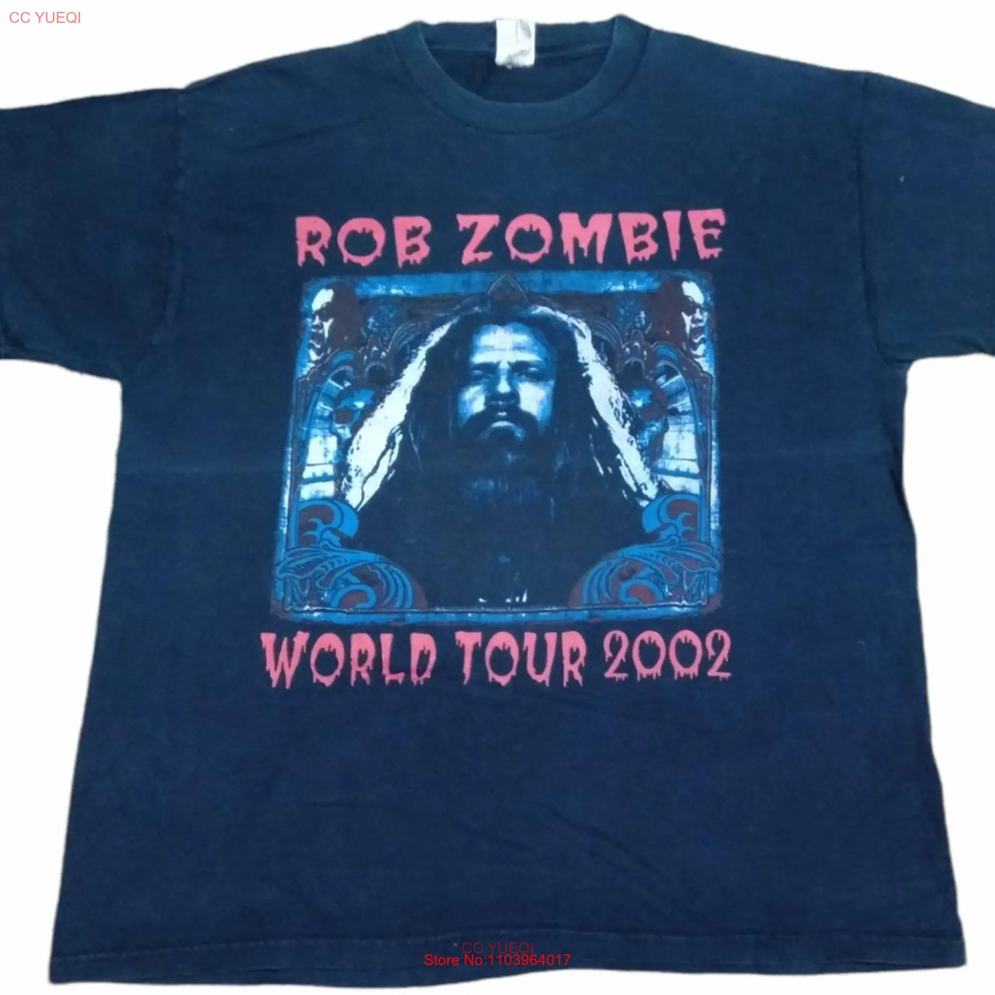 Футболка в винтажном стиле с изображением Роба, зомби, демона, большой размер L