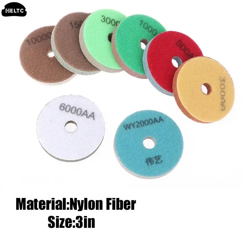 

Nylon Fiber 3“Sponge Diamond Polishing Pads Granite Artificial Stone Polishing Cleaning Tool Concrete Sanding Disc For Polisher