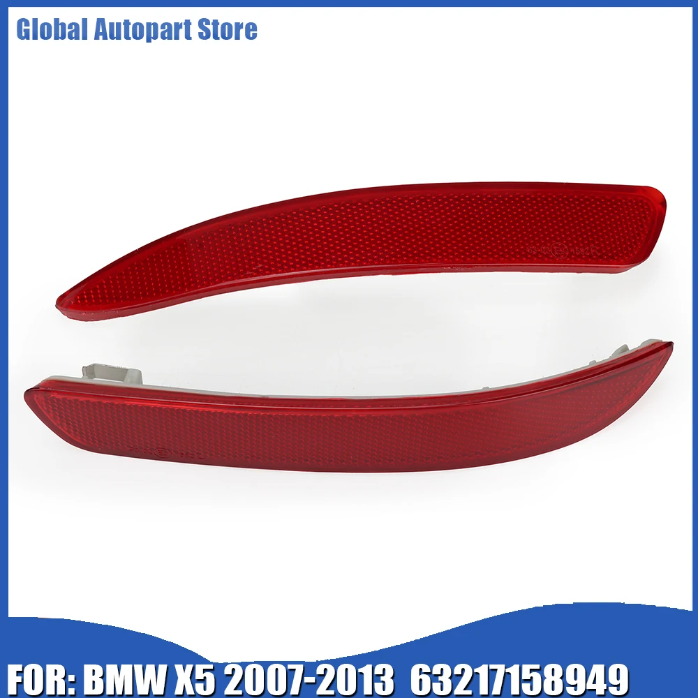 

2 шт. красных светоотражателей заднего бампера для BMW X5 2007-2013 63217158949 63217158950, задний светоотражатель бампера, задний фонарь