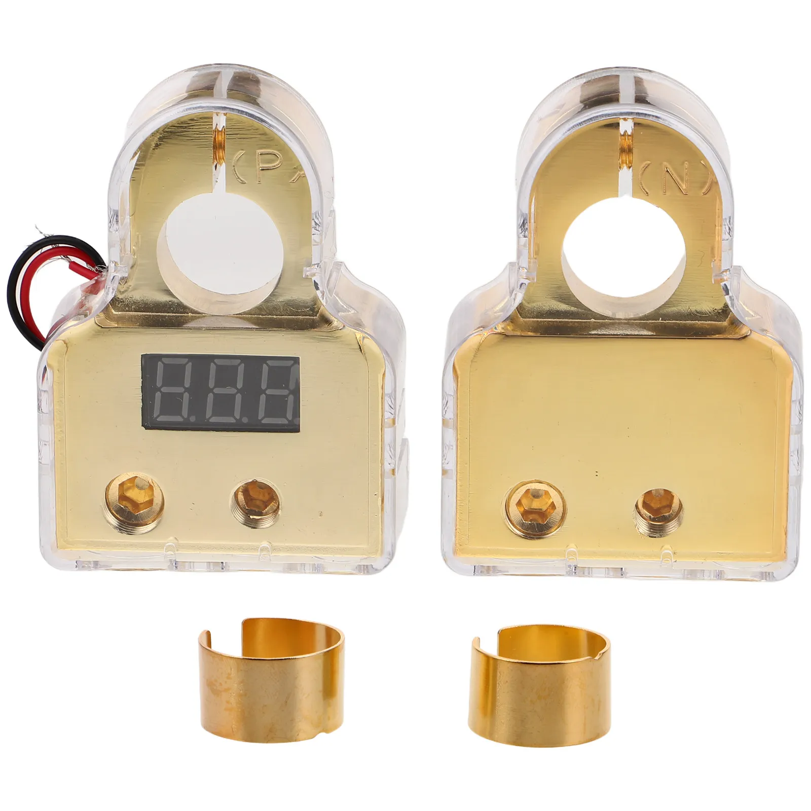 

1Set Car Audio Terminal Replacement Positive Negative Connectors Clear Covers Compatible Marine Boat Rv Universal
