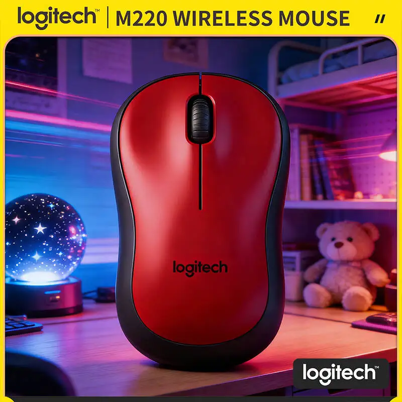 

Бесшумная беспроводная мышь Logitech M220, оптическое отслеживание 1000 DPI, подключение USB 2.4 ГГц, для настольных ПК, ноутбуков, офиса и домашнего использования