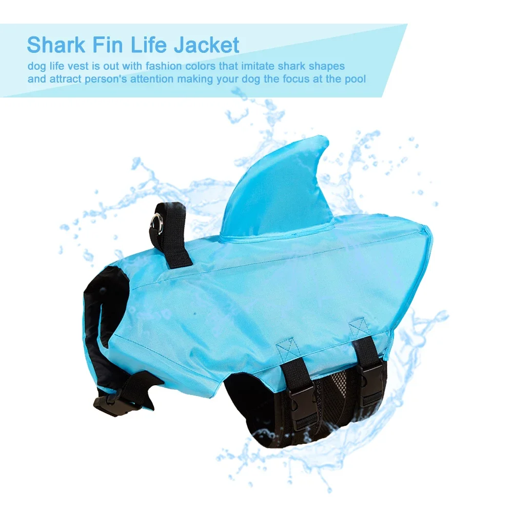 2026 Shark Fin Dog Life Jacket Enhanced Buoyancy Small Dogs Swimming Clothes Safety Vest with Handle for Dogs Surfing view 4