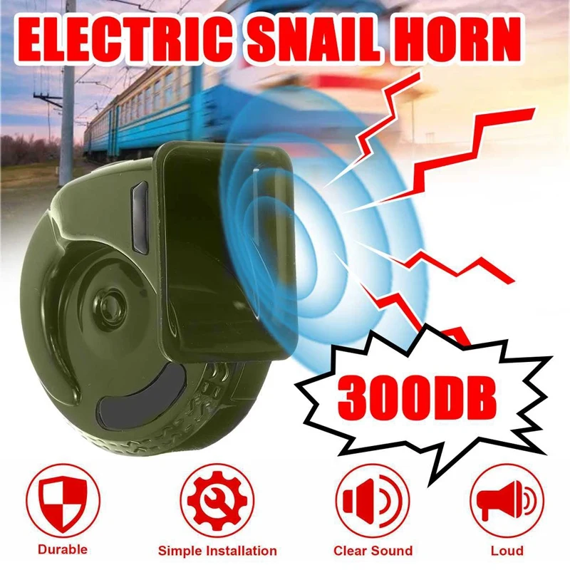 2Pcs 300DB 12V Air Horn For Car Snail Electric Air Horn Marine Boat Loud Alarm Kit Boat Motorcycle Dual-Tone 410Hz