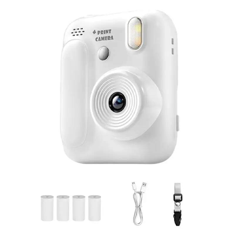 ABZW Kids Color Printing Instant Camera 5 Color Options 1080P Thermal Print Photo Video Game Recording Gift