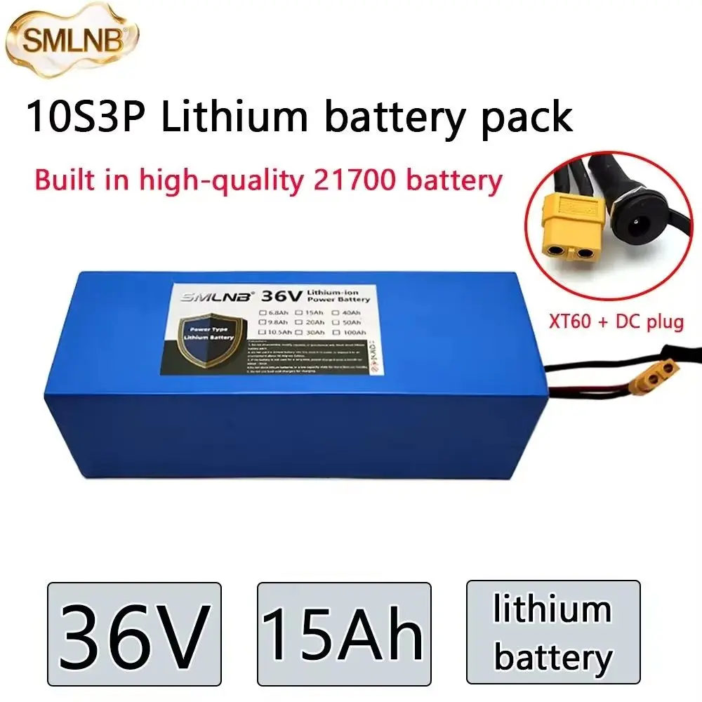 

10S3P 36V 15000mAh large capacity 21700 battery lithium battery pack, For electric scooter battery built-in 30A BMS