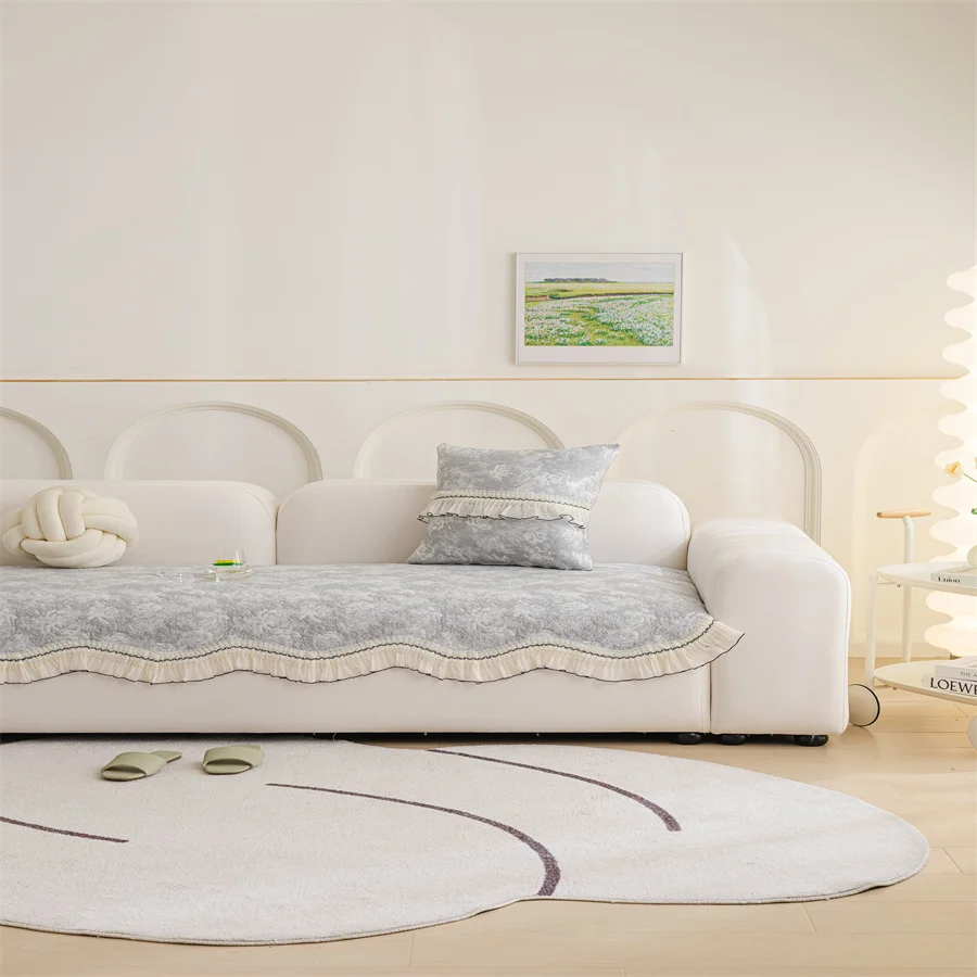 2025 New Style Sofa Cushion Four Seasons Universal Light Luxury Advanced Sense Non-Slip Sofa Cover Cloth Straight Sofa Cushion