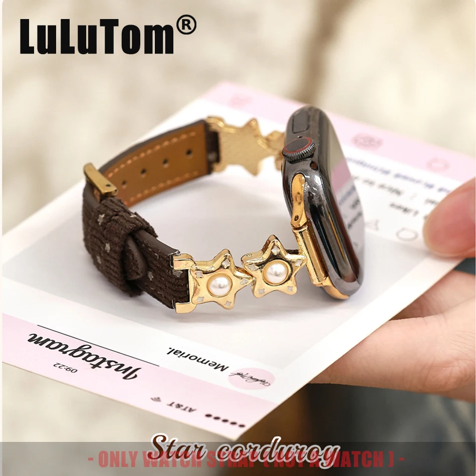 Strap For Apple Watch Series 11 10 9 8 7 6 SE 5 4 3 UItra iWatch 49/46/45/44/42/41/40/38 mm Women's Star Pearl Replacement Band