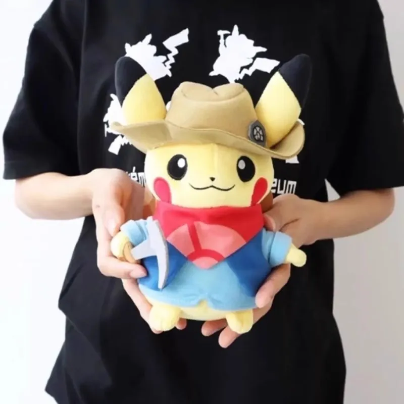 Original Pokemon Pikachu Transformation Plush Doll at the Fossil Museum Plush toy Soft Stuffed Animals doll