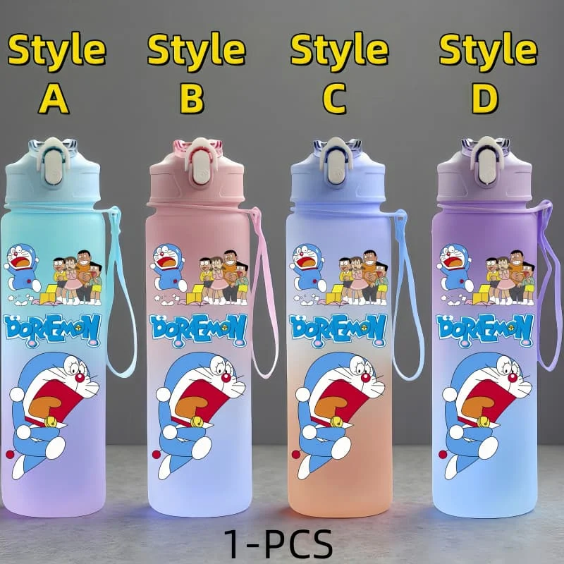 كوب ماء لشخصية Doraemon Anime بسعة كبيرة في الهواء الطلق، زجاجة شرب بحبل محمولة للأولاد والبنات، غلاية شرب هدية #4