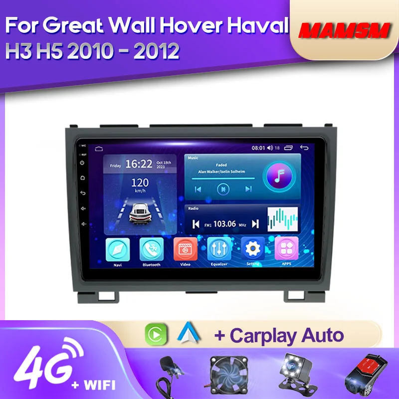 

MAMSM 2K QLED Android 12 Car Radio For Great Wall Haval Hover H3 H5 2010 - 2012 Multimedia Video Player GPS 4G Carplay Autoradio