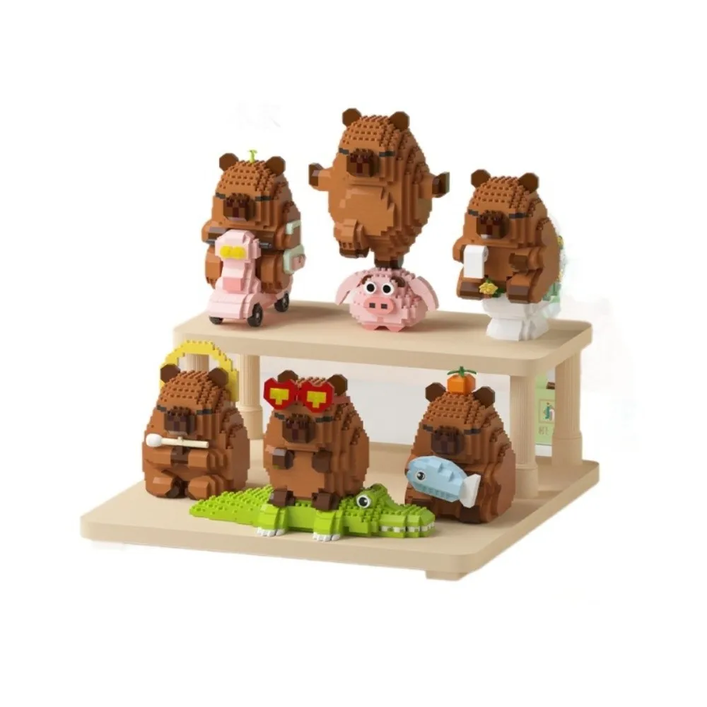 Nowe Klocki Konstrukcyjne Kapybara Zwierzęta Model DIY Nanobricks Kapybara Mikro Diamentowe Klocki Prezent