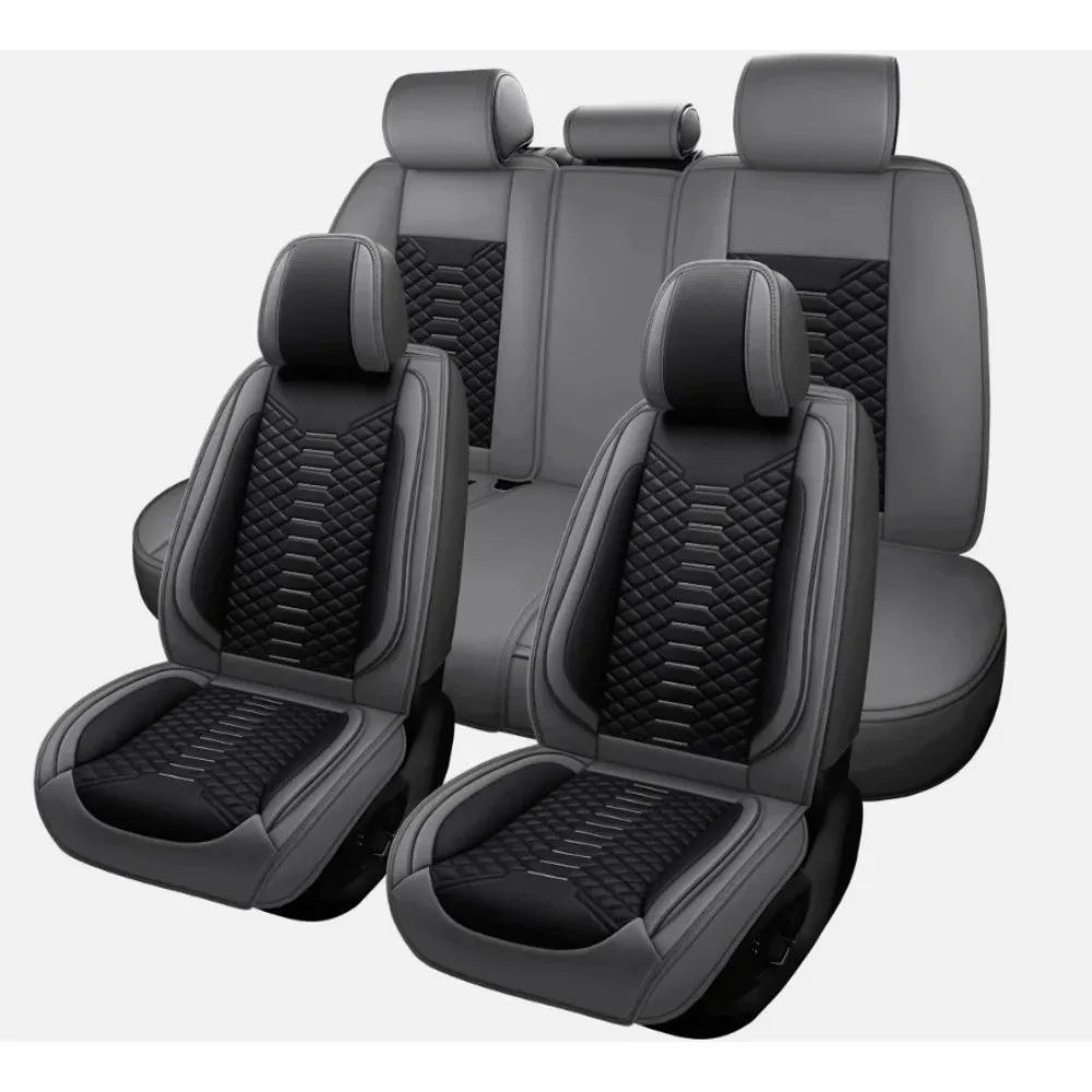 

PU Car Seat Cover Set Leather 5-Seats Full Set Front and Rear Seat Protectors for Ford F150 F250 F350 F450