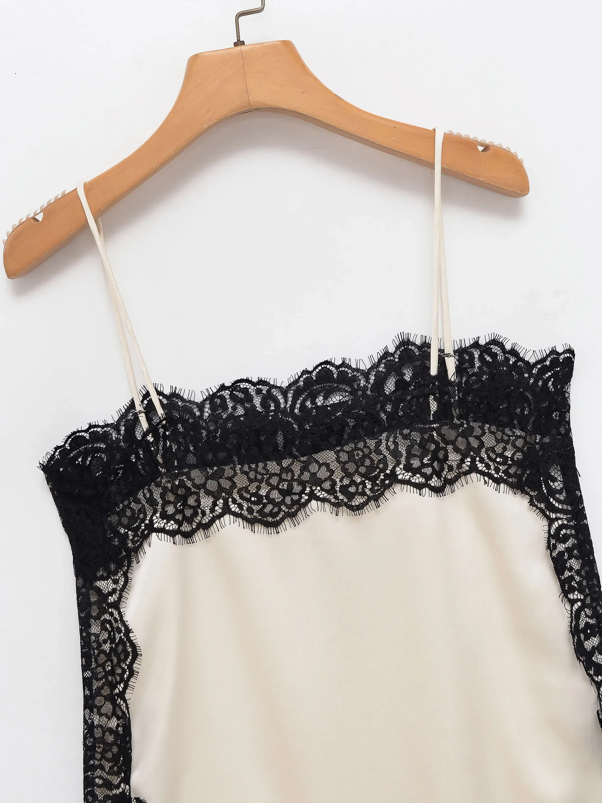 HH Damen Elegante Modische Blumen-Spitzen-Patchwork-Tops Einfarbiges Rückenfreies Camisole Tanktop Sommer Damen Sexy Club Party Schickes Oberteil Camis – Detail 10