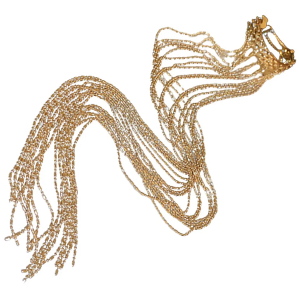 

Clip Accessories Sparkly Hair Decorations for Women Bling Chain Tassel Ponytail Barrettes Plastic Clips Elegant Wedding Party