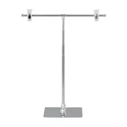 Adjustable Poster Stand Stretchable T Sign Holder Stainless Steel Banner Stand Floorstanding with Clip for Store Counter Bars