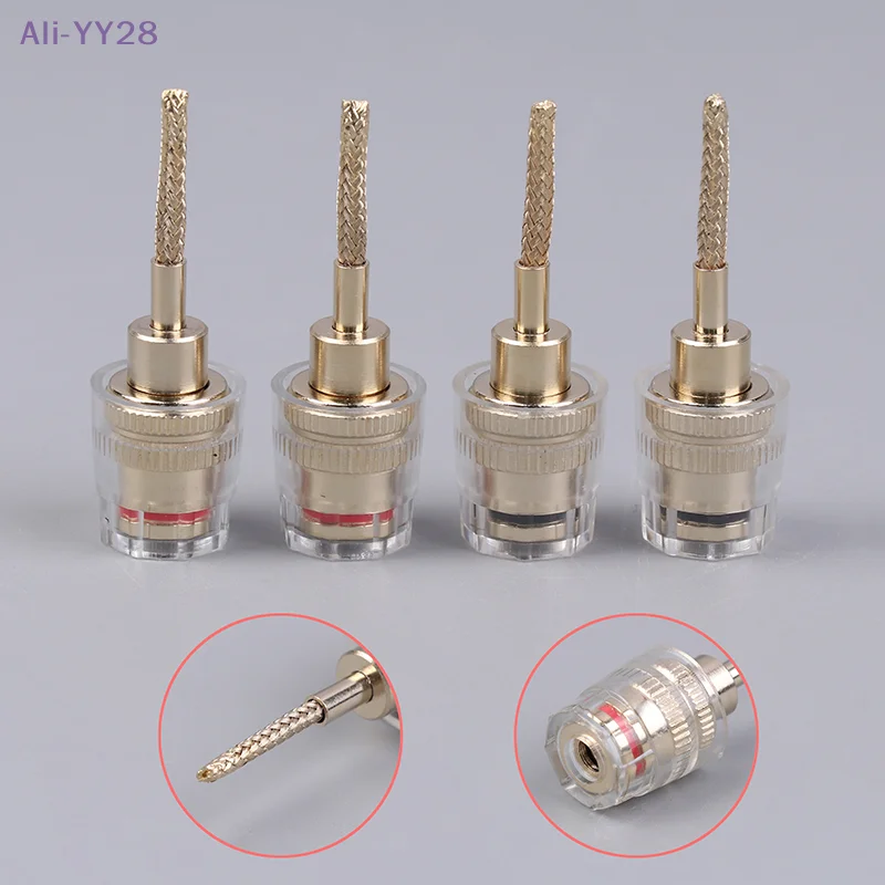 【YY28】2/4 Stück 4MM Bananenbuchse auf 2MM Pin-Stecker HIFI-Kabeladapter Stecker Geflochtener Kupferdrahtanschluss