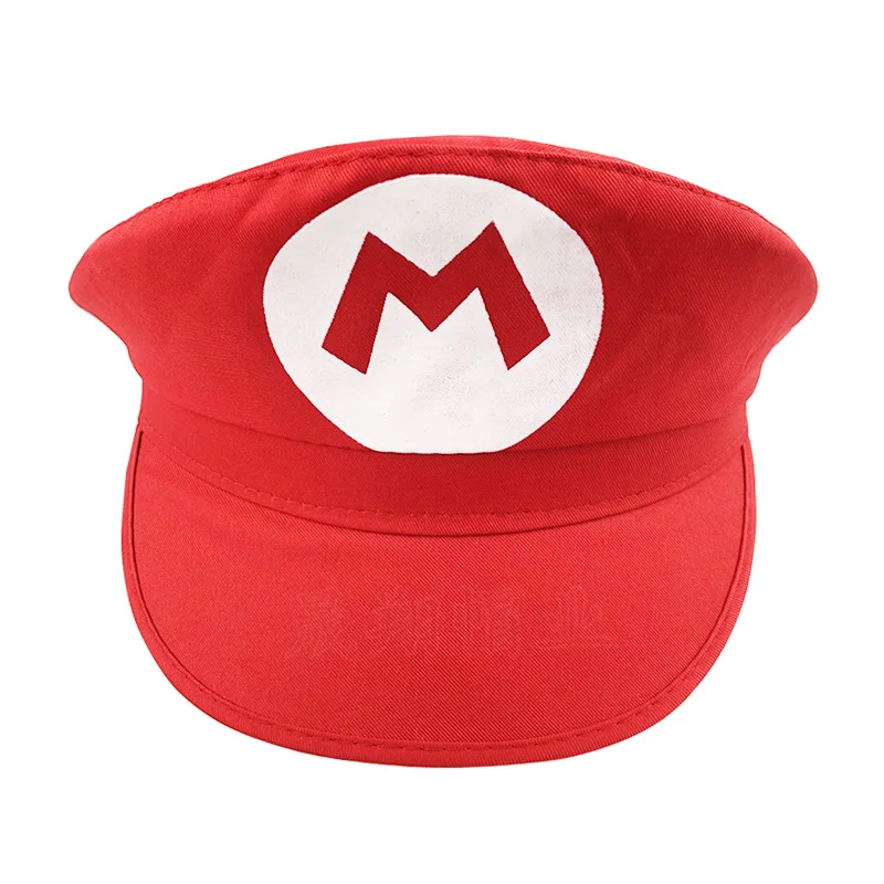 Halloween Cosplay Hat with mustache forChildren and Adult Halloween Masquerade Party Anime Bros Cosplay Stage Show Baseball Hat