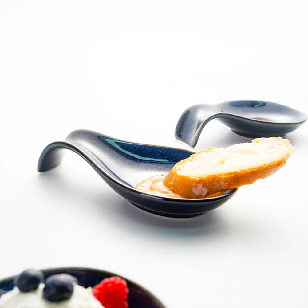 

Ceramic Spoon Rest Kitchen Scoop Holder Table Utensil Rest Spoon Holder for Home Restaurant Hotel Dining
