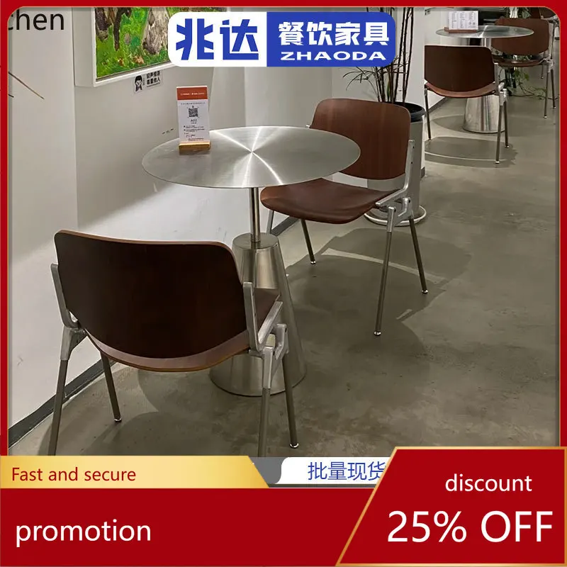 

LXC Minimalist Cafe Bar Chair Vintage Simple Round Table Milk Tea Shop Dining Table