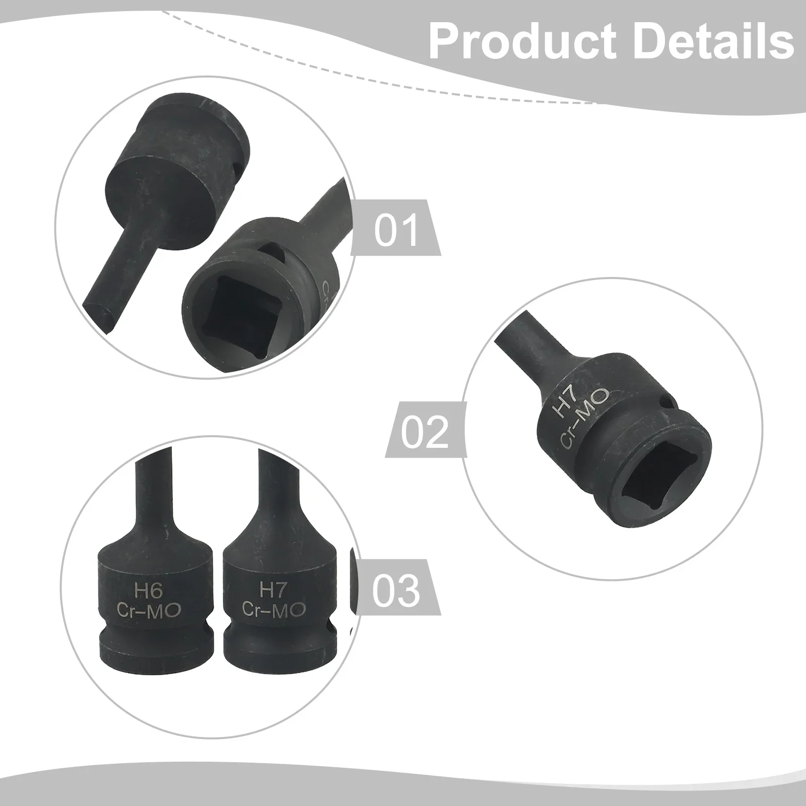Electric Drill Adapter Socket Adapter Set For Factory Use 12.5mm Drive Chrome-molybdenum Steel Hexagonal Head 80mm Length