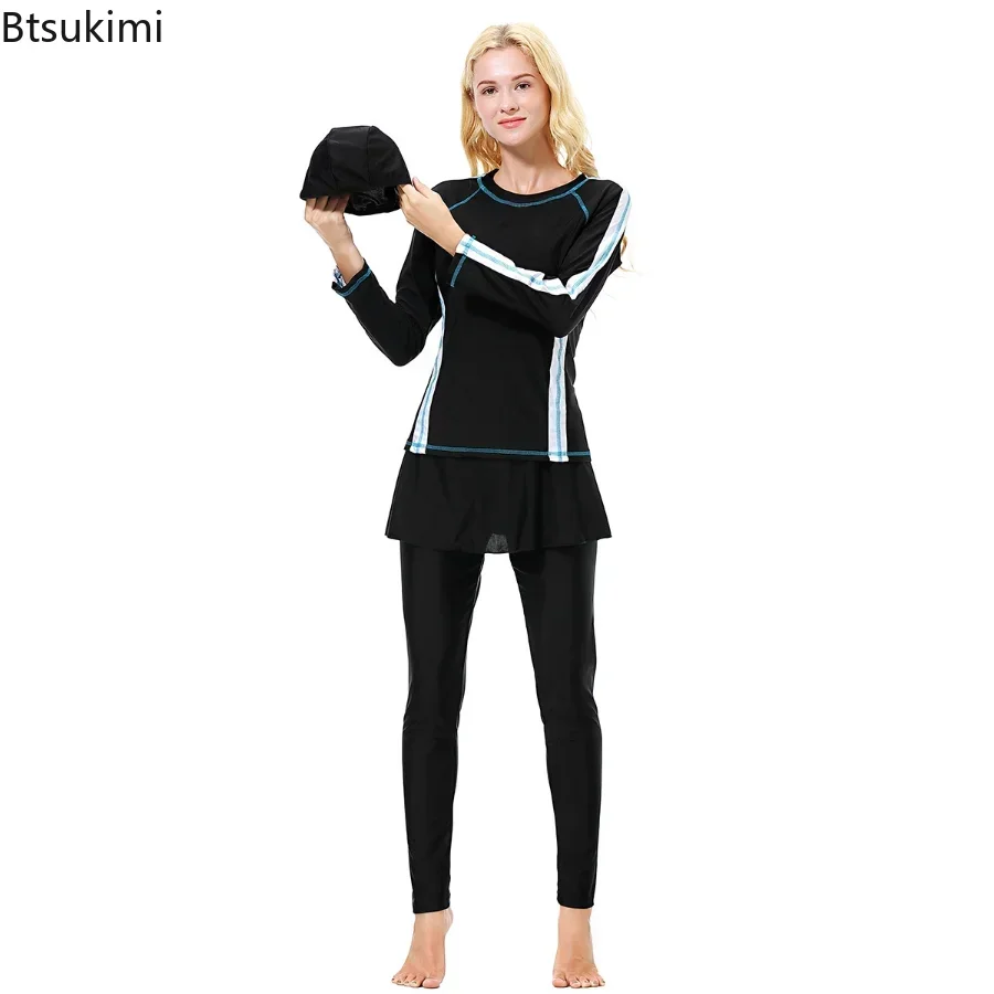 2025 Women's Muslim Swimwears Muslim Swimsuit for Femme Musulmane Swimwear Conservative Swimwears Abaya Traditional Swimsuits