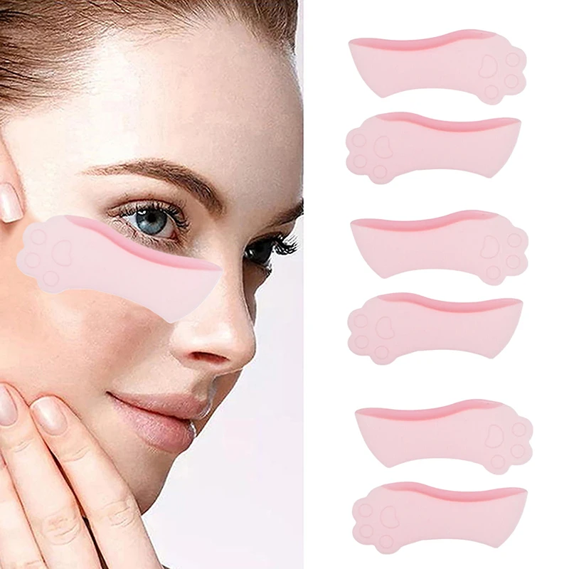 1 paire de tiges de cils applicateur de cils de levage 3D Silicone recourbe-cils outil de greffage tampon de permanente de cils inférieurs