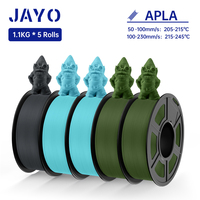JAYO 5Rolls PLA Filament 1.75mm No String APLA 3D Printer Filament Neatly Wound Antistring PLA 3D Filament 1.1KG/Rolls