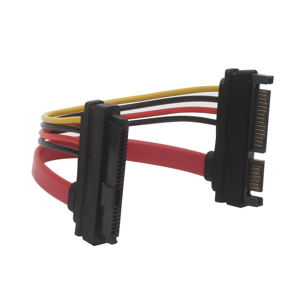 SAS to SATA,SFF-8482 SAS 29 Pin to SATA 22Pin Hard Disk Drive Raid Extension Cable with 15 Pin SATA Power Port