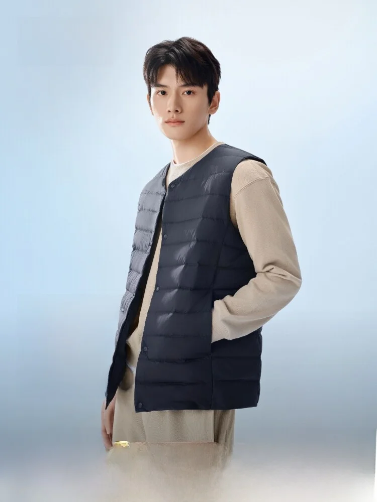 

Новый мужской легкий теплый пуховый жилет Bosideng с наполнителем из полиэфирного волокна, повседневная модная верхняя одежда