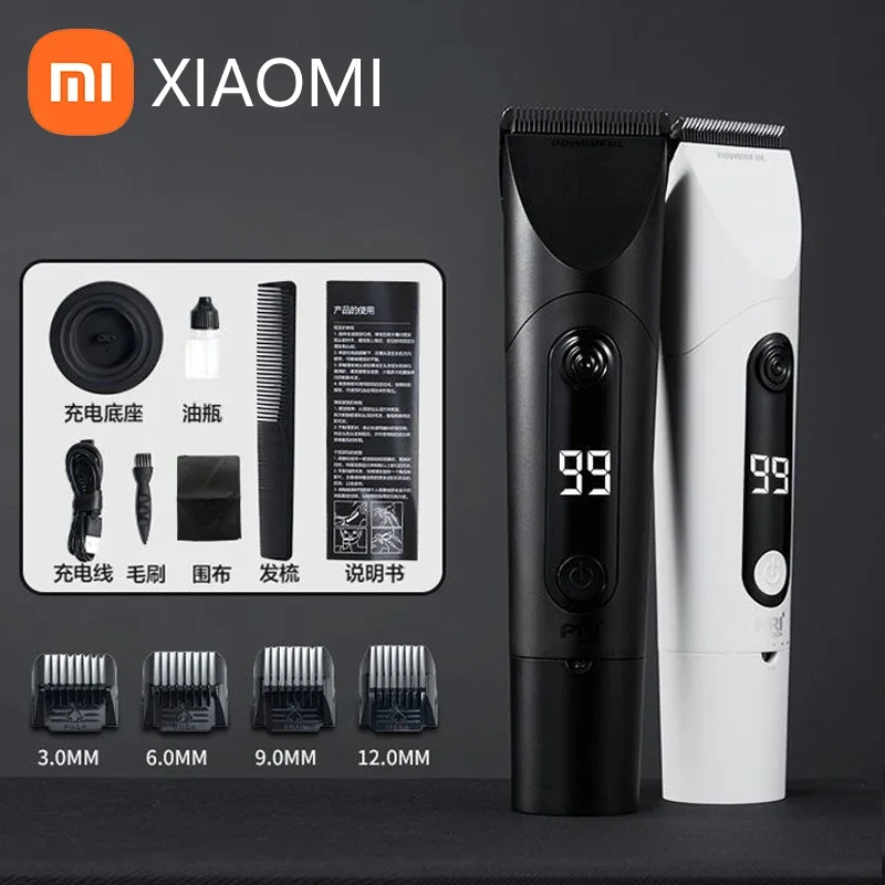 Xiaomi-Mijia cortador de cabelo elétrico para homens, barbeador profissional, sem fio recarregável, lâmina de liga de titânio, aparadores