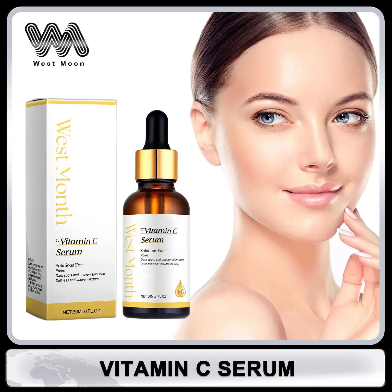 

Vitamin C Facial Serum Acne Mark Reduce Fine Lines Brightening Even Skin Tone Moisturizing Essence Firming Nourishing Skin Care