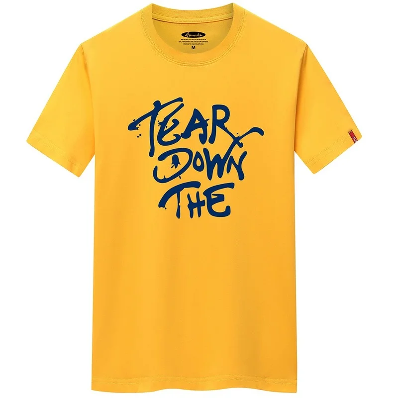 JFUNCY Men's 100% Cotton Summer Short Sleeve T-Shirt Customizable Design Hand-Painted Unique Fashion Basic Fit Tee