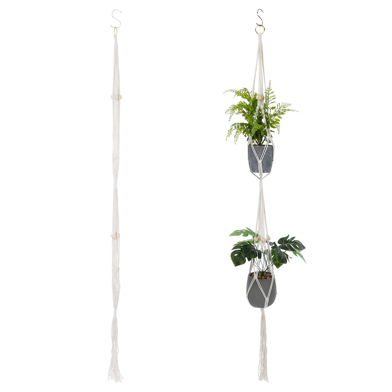 

1set 1Set Macrame Flower Pot Holder Wall Mount Plant Hanger Hand Woven Cotton Wall Hanging Basket Hanging Plant Net Bag For Home