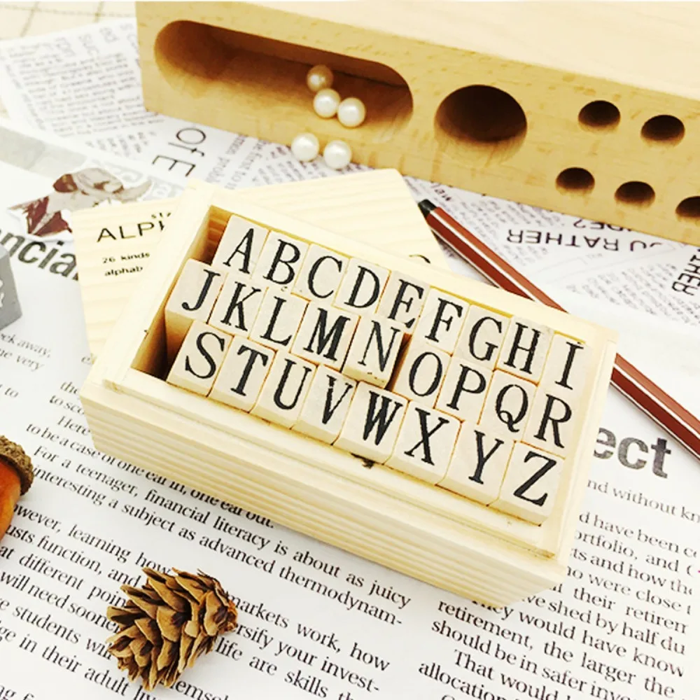 Wooden Alphabet & Number Stamp Set Basic Letter Seals for Pottery Ceramic Polymer Clay Tool logo Texture Emboss