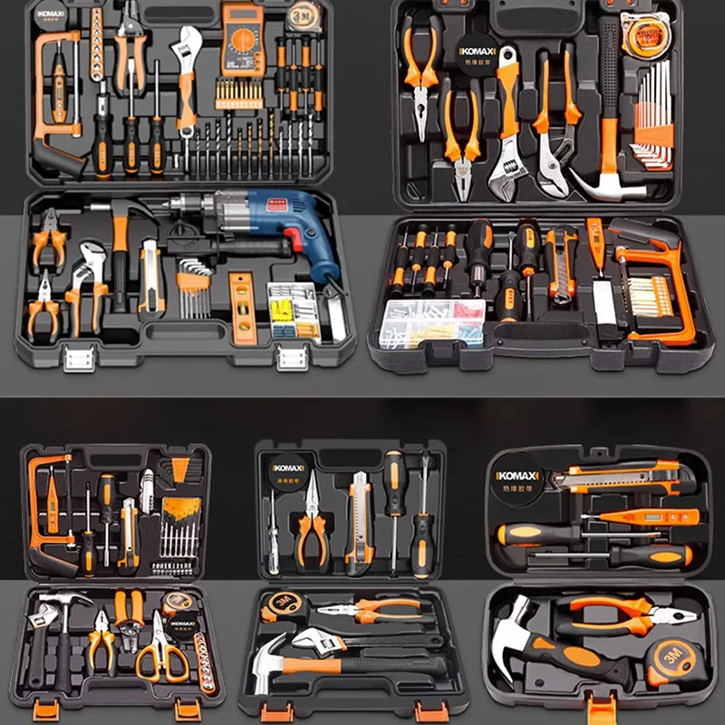 Caja de Herramientas para carpintería de electricista, Kit multifuncional de Metal y plástico con movimiento manual, bolsa de herramientas