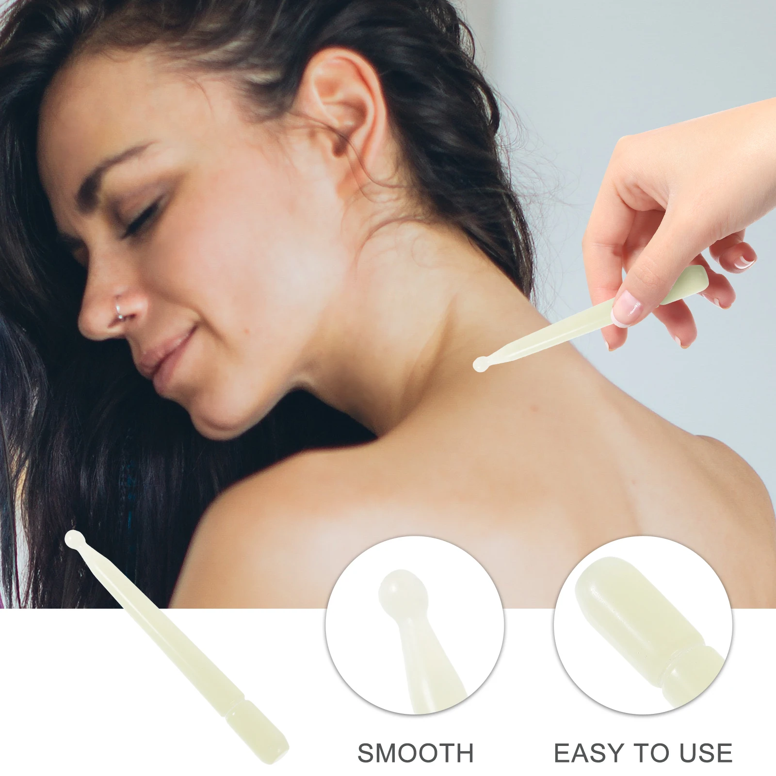 

Jade Massage Stick for Face Body Manual Tendon Skincare Tool Acupuncture Pen Portable Pain Relief Therapy Device