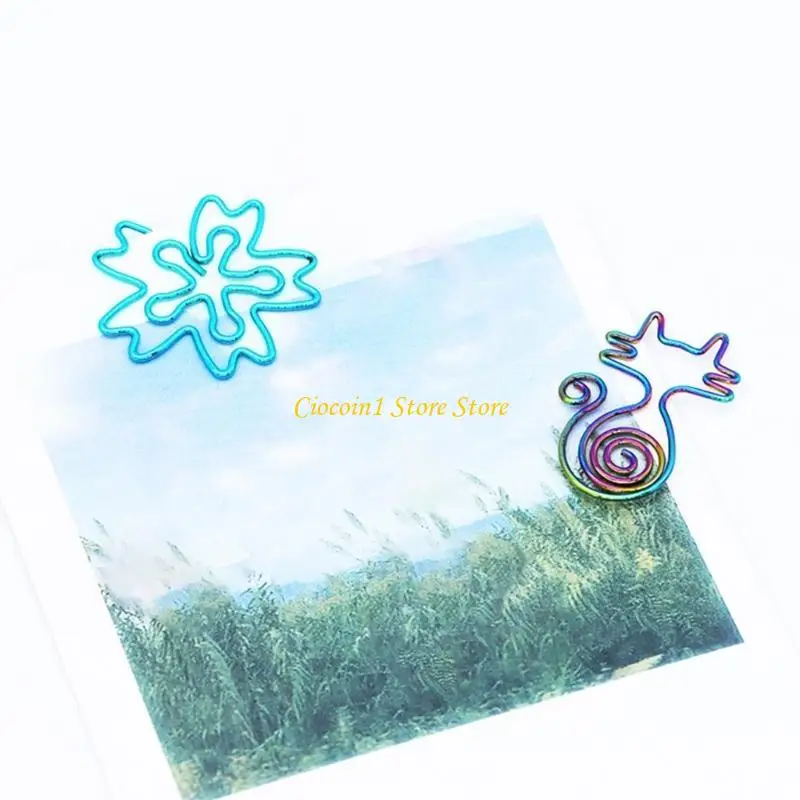 10Pcs Creative Paper Clips Metal Paper Clip Small Book Marker Clip Decorative Paper File Clips for File Paper Photo