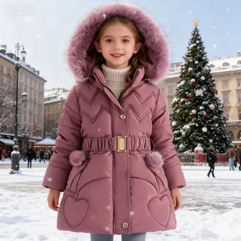 2025 Kids Down Long Outerwear Winter Autumn Teen Cotton Clothes