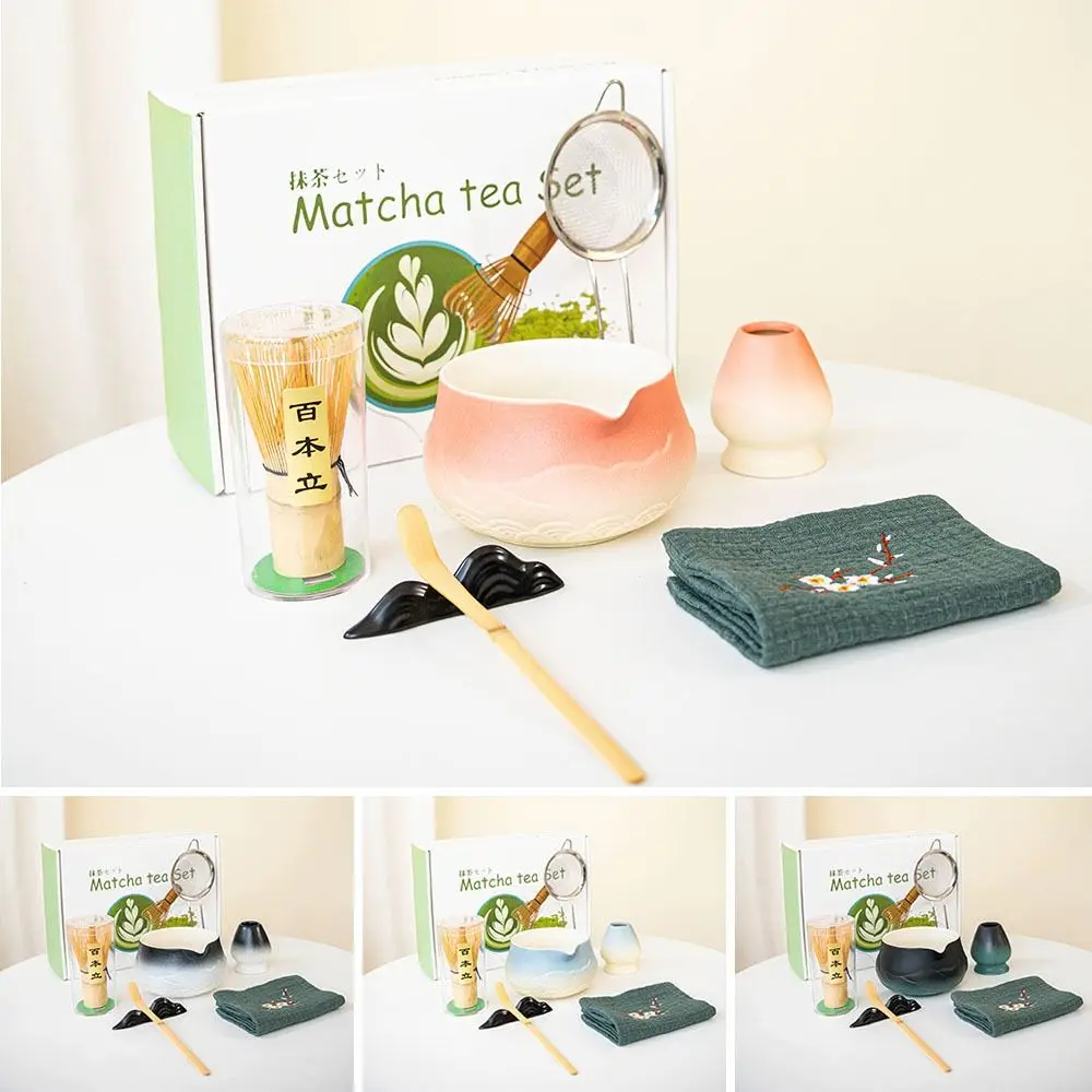 

5/7Pcs New Ceramic Japanese Matcha Set Reusable with Pouring Spout Matcha Whisk Set Matcha Making Kit Matcha Equipment