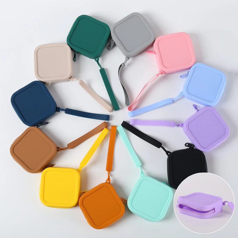 Square Silicone Lipstick Cosmetic Storage Bag Large Capacity Travel Makeup Brush Holder Portable Cosmetic Waterproof Organizer