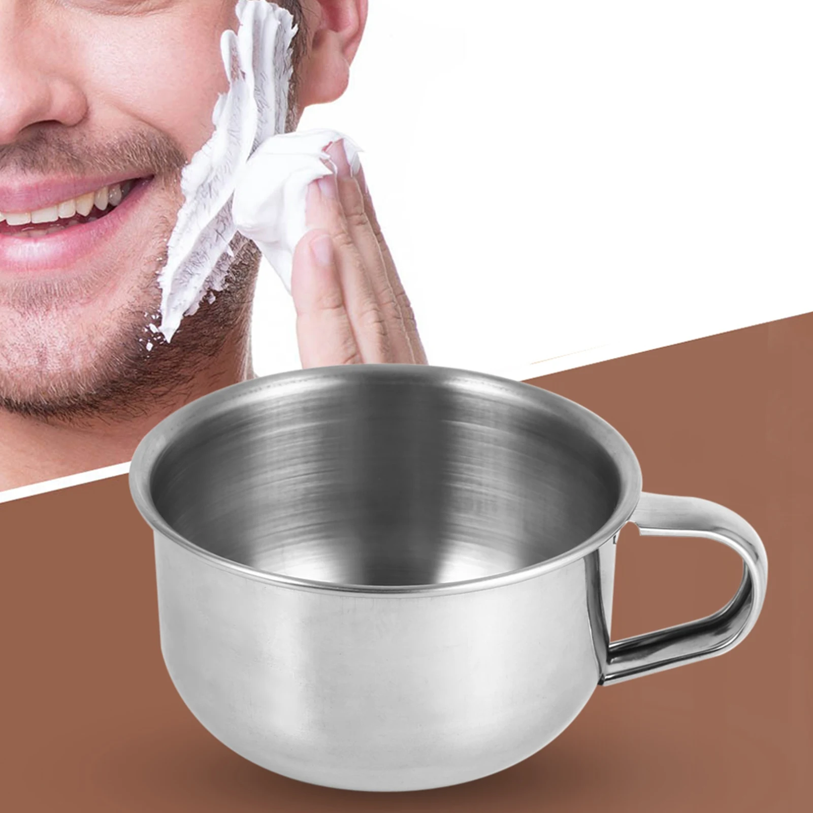 New Stainless Steel Metal Shaving Soap Mug Bowl Cup   Cleansing Foam Tool For Man Shaving Mug Stainless Steel Bowl view 3