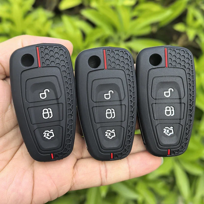 

3-кнопочный силиконовый чехол для дистанционного ключа автомобиля для Ford Ranger C-Max S-Max Focus MK3 Galaxy Mondeo Transit Tourneo Custom