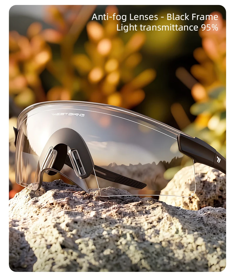 WEST BIKING Fahrrad-Sonnenbrille Photochromatisch Beschlagfrei UV400 TR90-Rahmen Aero-Beak-Design für Herren Damen Rennrad Mountainbike Eyewear – Detail 16